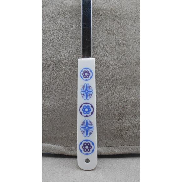 Vintage Ace Stainless Steel Slotted Spatula Flipper Turner Blue Hex Design USA - Picture 5 of 6